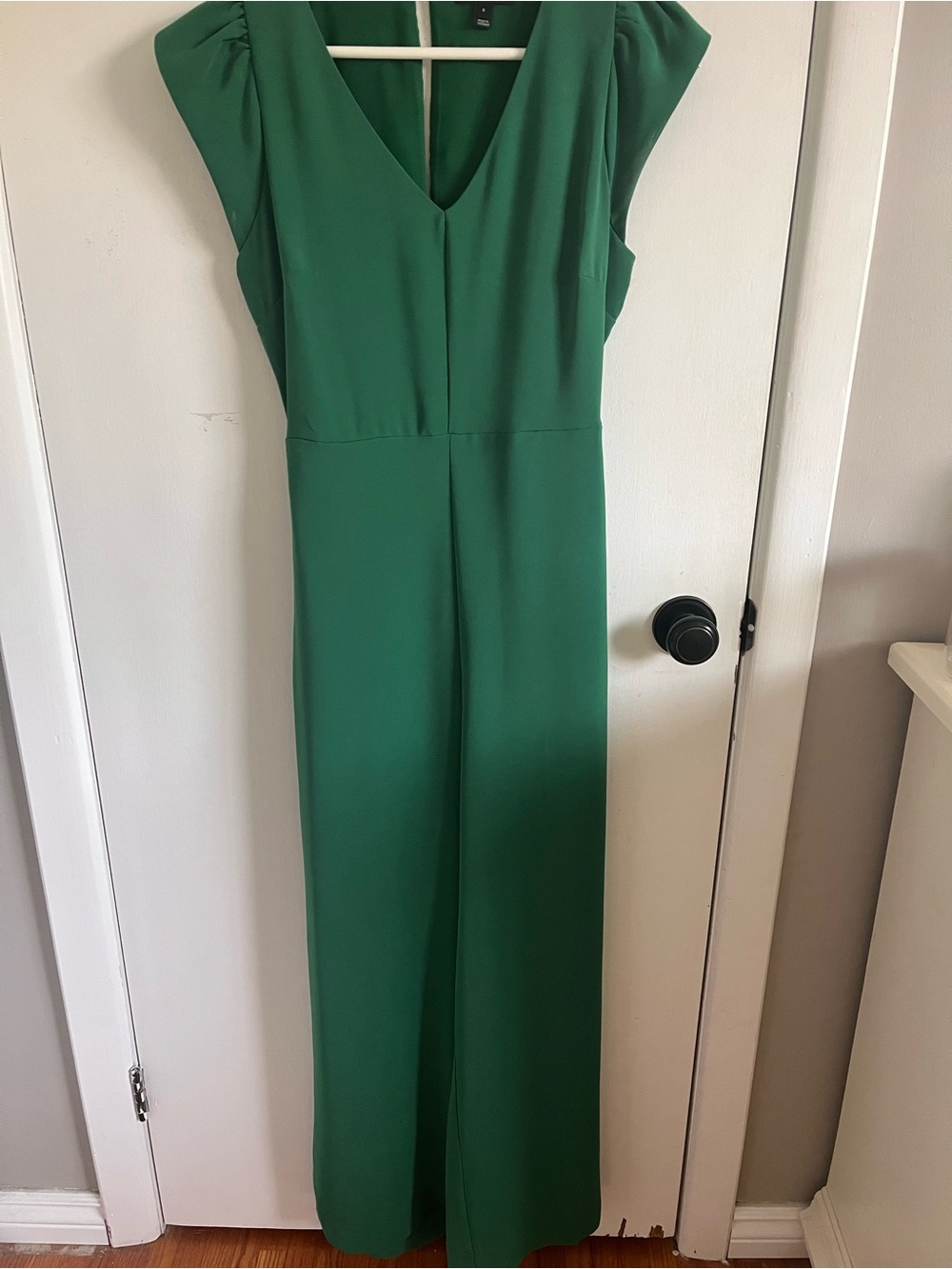 RW&CO. Emerald Green V-Neck Jumpsuit
